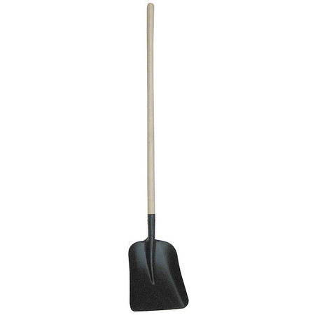 WESTWARD 16 ga Standard Scoop Square Point Shovel, Steel Blade, 48 in L Natural Wood Handle 4LVT1