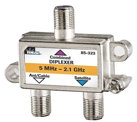 Power First Cable Splitter, Diplexer, F-Type, 2.1 GHz 4LWZ6