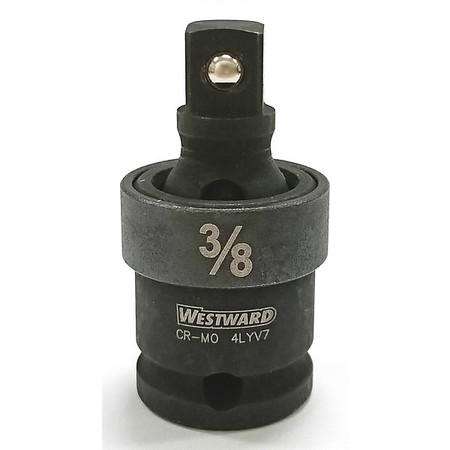 Westward 3/8 in Drive Universal Joint, SAE, Black Oxide, 2 1/2 in L 4LYV7