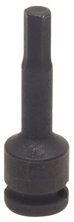 WESTWARD Impact Socket Bit, 3/8 in Drive Size, 3/16 in Tip Size, 2 in Overall Length, SAE, Steel 4LZA8
