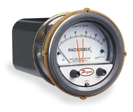 DWYER INSTRUMENTS Pressure Gauge, 0 to 10 In H2O A3010