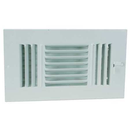 ZORO SELECT Sidewall/Ceiling Register, 9.75 X 15.75, White, Steel 4MJG9