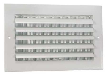 Zoro Select Sidewall/Ceiling Register, 7.75 X 11.75, White, Aluminum 4MJK6