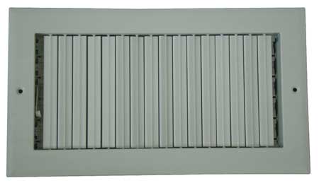 Zoro Select Sidewall/Ceiling Register, 7.75 X 13.75, White, Aluminum 4MJL7