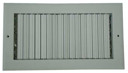 ZORO SELECT Sidewall/Ceiling Register, 7.75 X 13.75, White, Aluminum 4MJL7