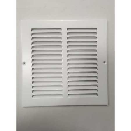 ZORO SELECT Return Air Grille, 9.75 X 9.75, White, Steel 4MJN3