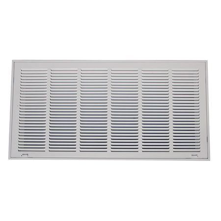 ZORO SELECT Filtered Return Air Grille, 16.62 X 32.62, White, Steel 4MJT9