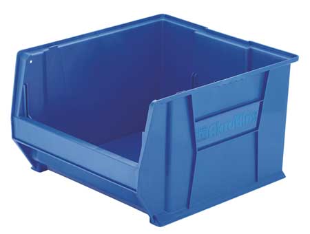 AKRO-MILS 300 lb Storage Bin, Plastic, 18 1/4 in W, 12 in H, 23 7/8 in L, Blue 30289BLUE