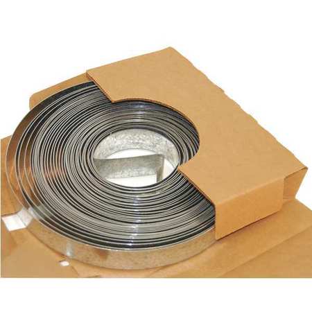 ZORO SELECT Duct Strapping, Galvanized Steel, 26 GA, 1 in W x DS-261