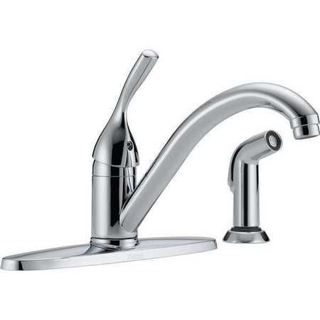 Delta Manual, 8" Mount, Commercial 3 and 4 Hole Low Arc Kitchen Faucet 400-DST