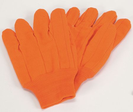 CONDOR Canvas Gloves, Cotton, L, High Visibility Orange, PR 4NMU6