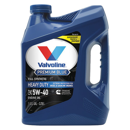 Valvoline Diesel Engine Oil, Jug, 1 gal, Synthetic, Diesel Engines, 5W-40, Premium Blue, Amber 774038