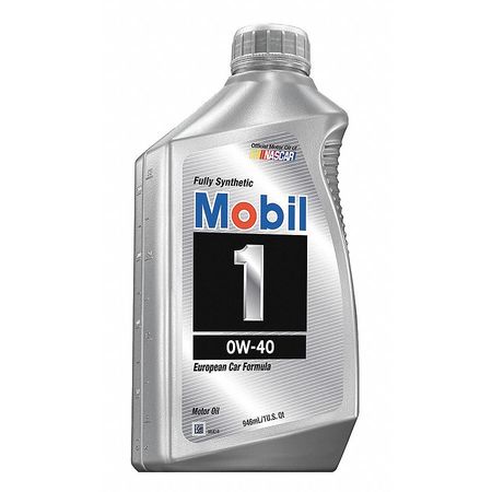 Mobil Engine Oil, Mobil 1, 0W-40, Synthetic, 1 Qt. 112628