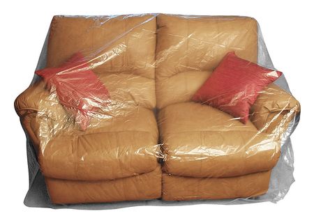 Zoro Select 110" x 8" Furniture Bags, 1 mil, Clear, PK 100 4NZG6