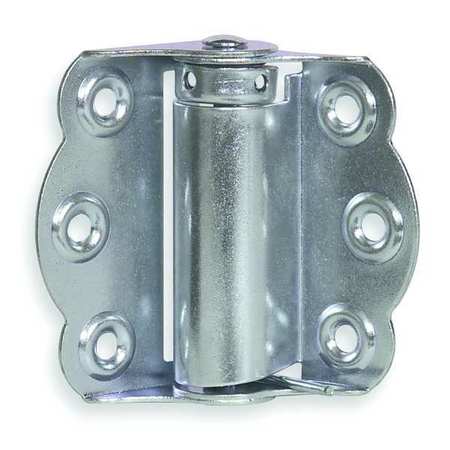 Zoro Select 1 15/32 in W x 2 3/4 in H Bright Zinc Plated Spring Hinge 4PA74