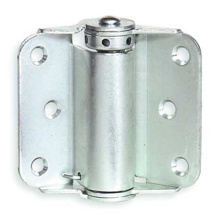 Zoro Select 1 15/32 in W x 2 55/64 in H Bright Zinc Plated Spring Hinge 4PA75