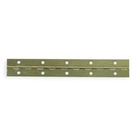 Zoro Select 3/4 in W x 72 in H Bright Brass Continuous Hinge 4PB18