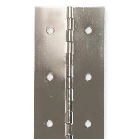 Zoro Select 1 1/2 in W x 72 in H Stainless steel Continuous Hinge 1JEJ9