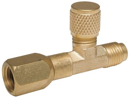 ZORO SELECT 1/4" Access Valve Tee w/ Flare Nut, PK6 4PDJ2