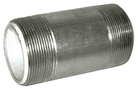 ZORO SELECT 1-1/4" MNPT x 4" TBE Galvanized Steel Dielectric Nipple Sch 40 4PFZ7