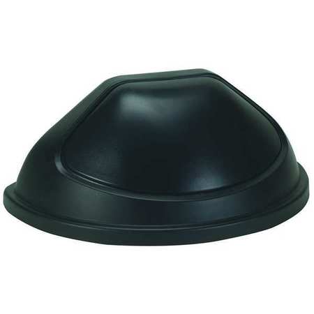 Zoro Select 22 gal Dome with Push Door Trash Can Top, 12 1/2 in W/Dia, Black, Plastic, 1 Openings 4PGR5