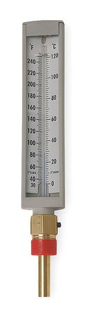 ZORO SELECT Compact Thermometer, 30 to 240 F, Lower 4PRU1