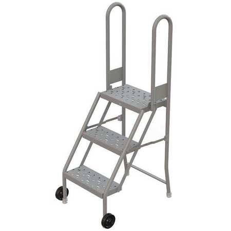 Tri-Arc 54 in H Steel Tilt and Roll Ladder, 3 Steps, 300 lb Load Capacity KDMF103166