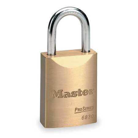 MASTER LOCK Padlock, Keyed Alike, Standard Shackle, Rectangular Brass Body, Boron Shackle, 25/32 in W 6830KA-10G121