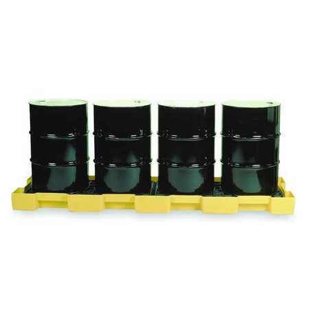 Eagle Mfg Inline Drum Spill Containment Platform, 60.5 gal Spill Capacity, 4 Drum, 10,000 lb., Polyethylene 1647