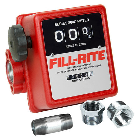 Fill-Rite Mechanical Flowmeter, Aluminum, 1 in FNPT, 5-20 GPM 807C1