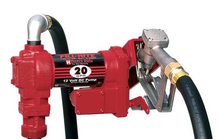 Fill-Rite Fuel Transfer Pump, 12V DC, 20 gpm Max. Flow Rate , 1/4 HP, Cast Iron, 1 in MNPT Inlet FR4210H