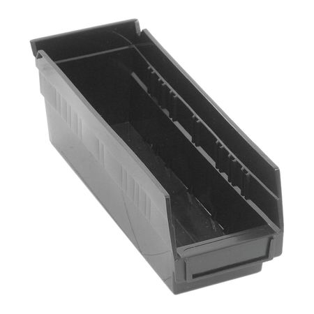 QUANTUM STORAGE SYSTEMS 50 lb Shelf Storage Bin, Carbon Filled Copolymer Polypropylene, 4 1/8 in W, 4 in H, Black QSB101CO