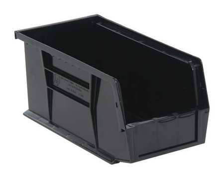 QUANTUM STORAGE SYSTEMS 30 lb Hang & Stack Storage Bin, Polypropylene, 5 1/2 in W, 5 in H, Black, 10 7/8 in L QUS230CO