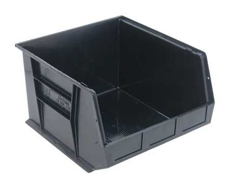 QUANTUM STORAGE SYSTEMS 75 lb Hang & Stack Storage Bin, Polypropylene, 16 1/2 in W, 11 in H, Black, 18 in L QUS270CO