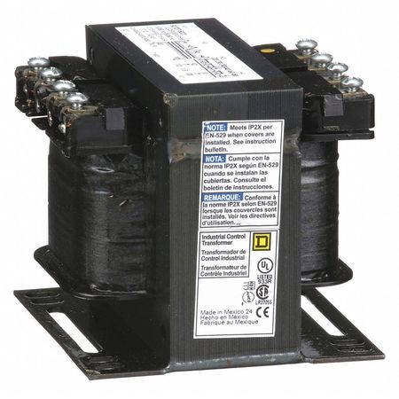 SQUARE D Control Transformer, 150 VA, Not Rated, 55 °C, 120V AC, 240/480V AC 9070T150D1