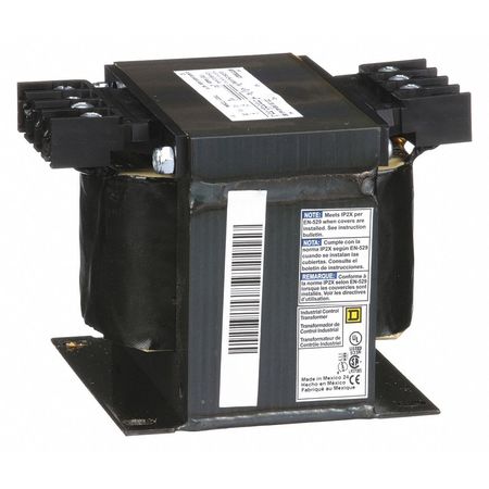 Square D Control Transformer, 500 VA, Not Rated, 115 °C, 120V AC, 240/480V AC 9070T500D1