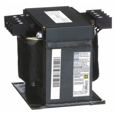 SQUARE D Control Transformer, 750 VA, Not Rated, 115 °C, 120V AC, 240/480V AC 9070T750D1