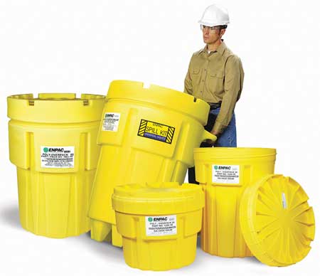 Enpac Open Head Salvage Drum, Polyethylene, 30 gal, Unlined, Yellow 1230-YE