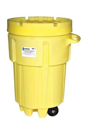 ENPAC Open Head Salvage Drum, Polyethylene, 95 gal, Unlined, Yellow 1299-YE