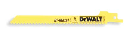 Dewalt 6" 6 TPI Scroll Cutting Bi-Metal Reciprocating Saw Blade (5 pack) DW4816