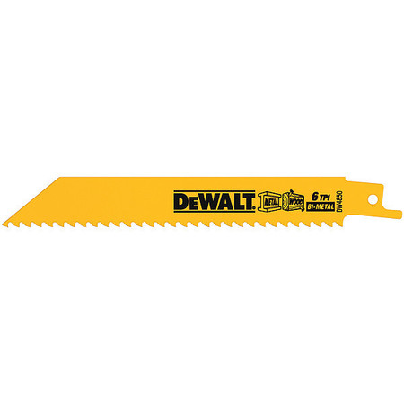 DEWALT 6" 6 TPI Straight Back Bi-Metal Reciprocating Saw Blade, Fast Wood Cutting (5 pack) DW4850