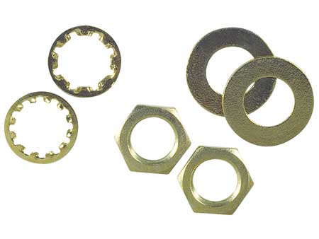 ZORO SELECT Assorted Nuts and Washers Hardware, 6 PCS 4TGW7