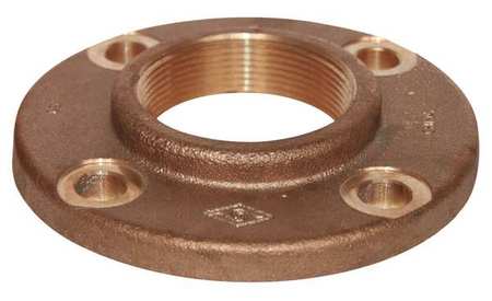 Zoro Select Red Brass Flange, FNPT, 2" Pipe Size 4TJK3