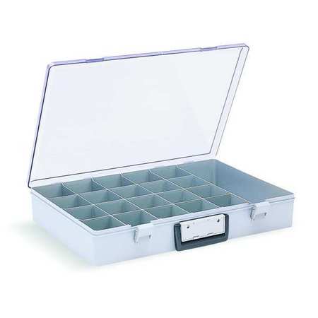 FLAMBEAU Compartment Box with 21 compartments, Plastic, 3 in H x 18 1/2 in W 6745BF