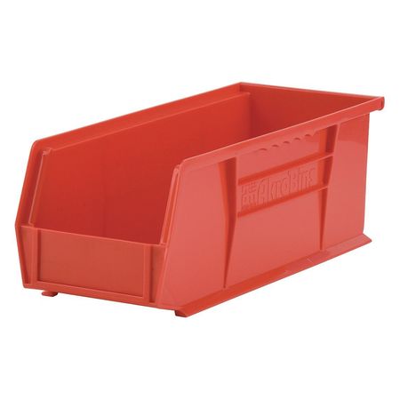 Akro-Mils 50 lb Hang & Stack Storage Bin, Plastic, 5 1/2 in W, 5 in H, 14 3/4 in L, Red 30234RED