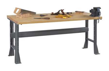 TENNSCO Work Bench with Butcher Block Top and Flared Legs, Butcher Block, 96" W, 33-3/4" Height, 4000 lb. WB-1-3696W