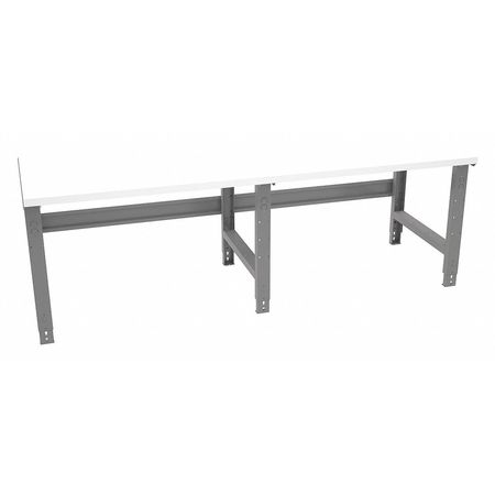 Tennsco Bolted Plastic Top Work Bench with Adjustable Legs, Laminate, 96" W, 33-1/2" Height, 2400 lb. WBA-1-3696P