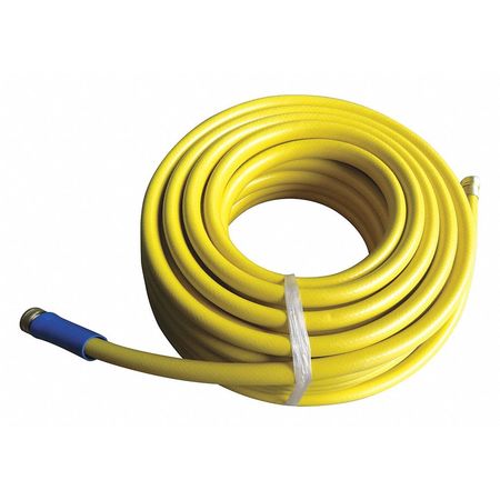 ZORO SELECT Water Hose, Yellow, PVC, 5/8" I.D., 100 ft L 491G54