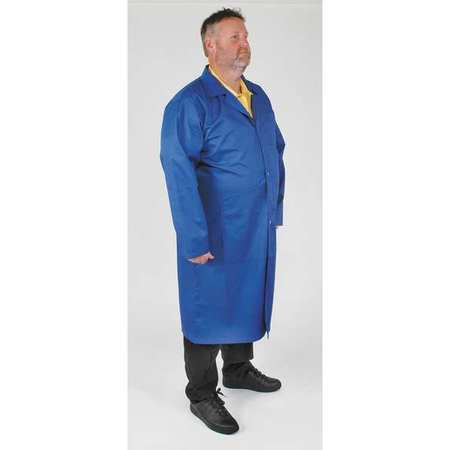 Condor Static Control Collared Lab Coat, Male, XL, Blue 4TWE4