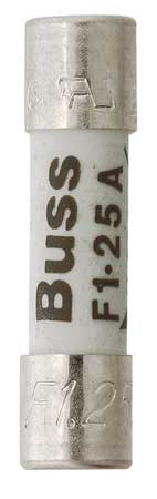 EATON BUSSMANN Ceramic Fuse, GDA Series, Fast-Acting, 50mA, 250V AC, 1.5kA at 250V AC, 5 PK GDA-50MA
